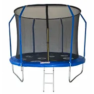 Батут 12FT 3.66м SportElite PLAY фиберглас с принтом, защитной сеткой внутрь, с лестницей FR-80-12FT