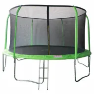 Батут 14FT 4,27м SportElite фиберглас с защитной сеткой внутрь и лестницей, салатовый GB30201-14FT