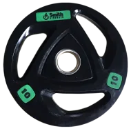 Диск для штанги Smith WP085-10 c 3-м хватом, обрезиненный, 10кг