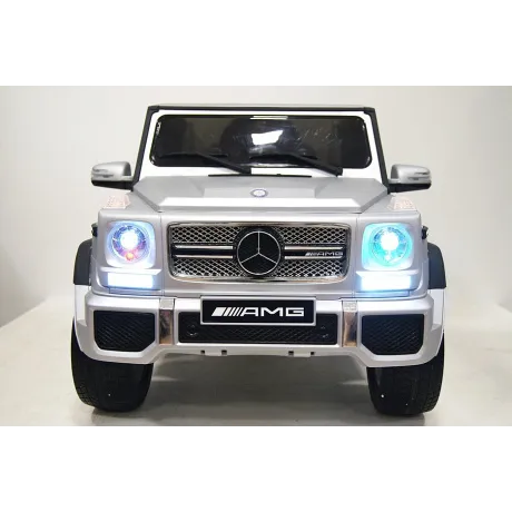 Электромобиль RiverToys Mercedes-Benz G65 AMG серый глянец - Фото 12