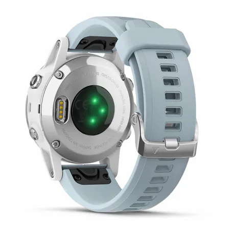 GPS-часы Garmin FENIX 5S PLUS белые с голубым ремешком - Фото 2