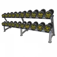 Комплект полиуретановых гантелей 12.5-35кг (10пар) со стойкой