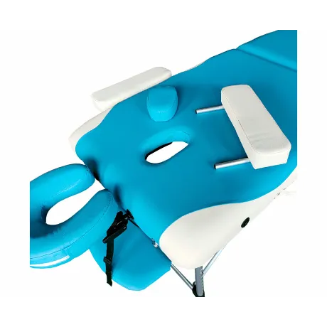 Массажный стол DFC NIRVANA Elegant, 186 x 70 см, толщина 5 см, бело-голубой - Фото 3