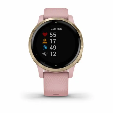 Смарт-часы с GPS Garmin VIVOACTIVE 4S розовые с золотистым безелем - Фото 2
