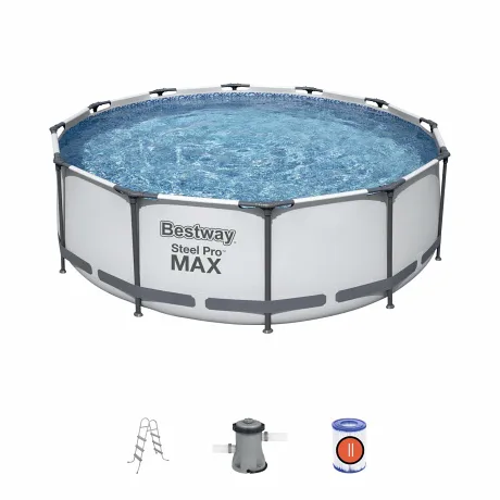 Каркасный бассейн BestWay Steel Pro Max 366*100см, насос-фильтр, лестница, 56418 - Фото 9
