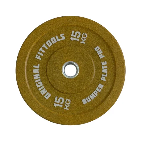 Диск бамперный OriginalFitTools 15 кг (желтый)