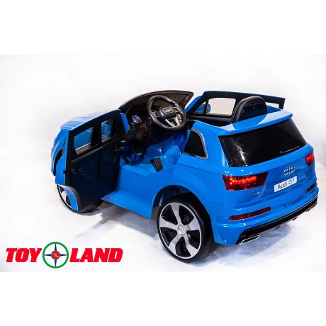 Электромобиль ToyLand Audi Q7 высокая дверь синий - Фото 5