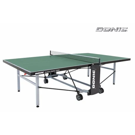 Всепогодный теннисный стол Donic Outdoor Roller 1000 зеленый с сеткой
