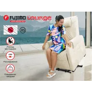 Массажное кресло реклайнер с подъемом FUJIMO LOUNGE UP F7003 ULFL Айвори (Orlando 1)