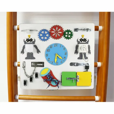 Шведская стенка Kampfer Helena Wall Busyboard (классический, ореховый, натуральный, жемчужный) - Фото 2