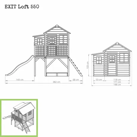 Игровой дом Exit Toys с горкой 550 красный - Фото 5