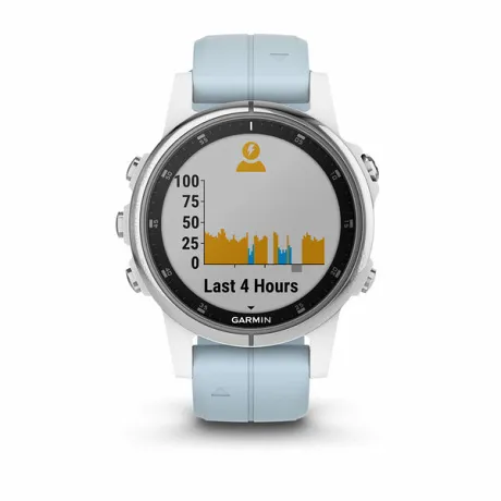 GPS-часы Garmin FENIX 5S PLUS белые с голубым ремешком - Фото 3